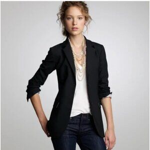 J. Crew Women's Black Boyfriend Blazer Wool Blend‎ Size 0